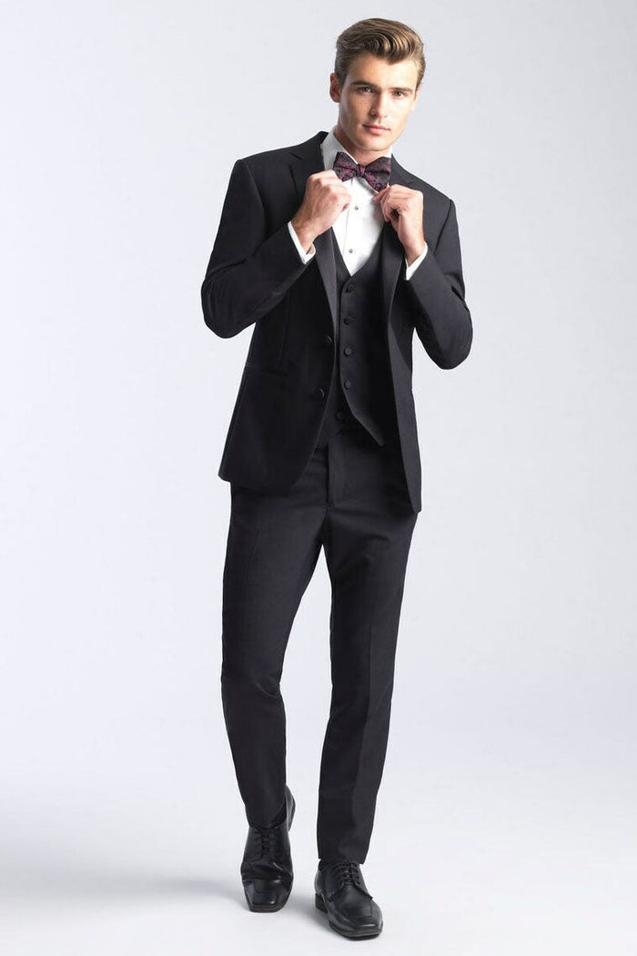 Essentials Notch Black Tuxedo Jacket (Separates) by Allure Men