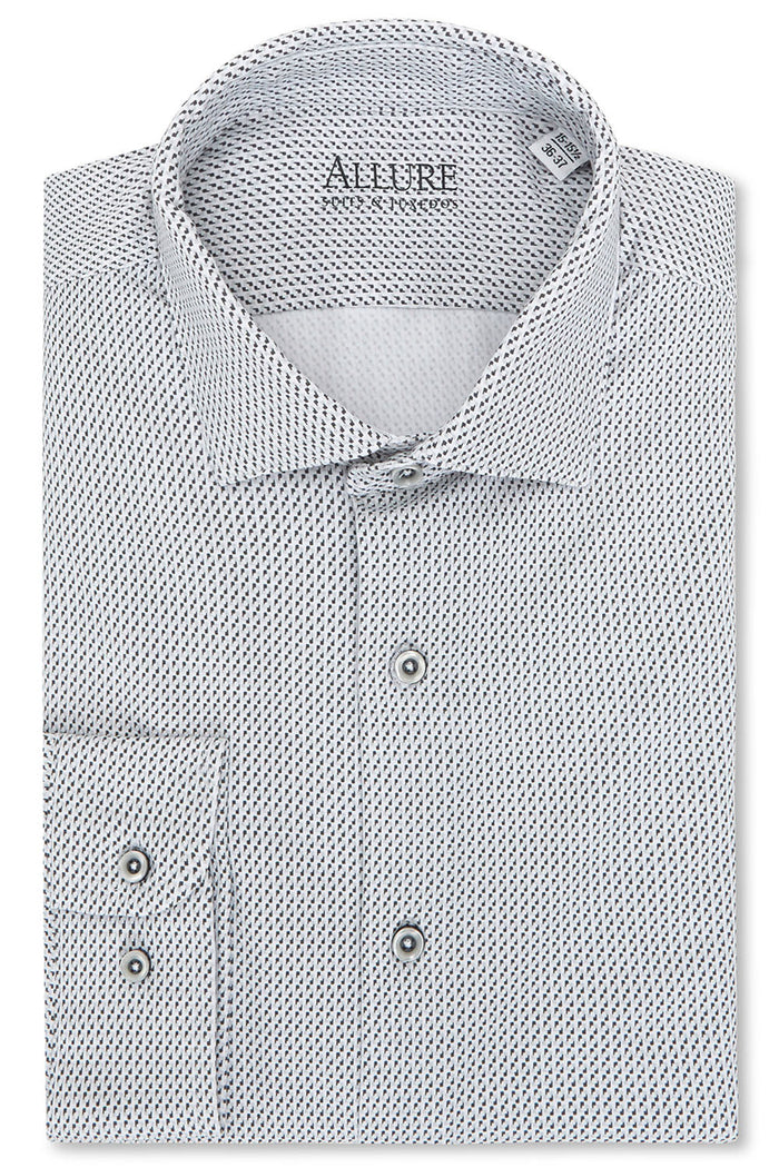 Vanguard Grey Laydown Formal Shirt Allure Men