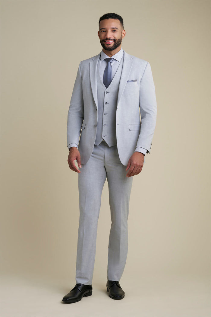 Savoy Light Grey Suit Jacket (Separates) by Allure Men