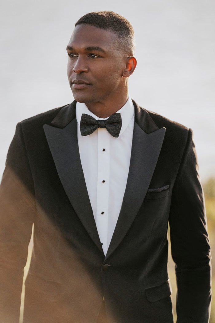 Verona Onyx Black Velvet Dinner Jacket (Separates) by Allure Men
