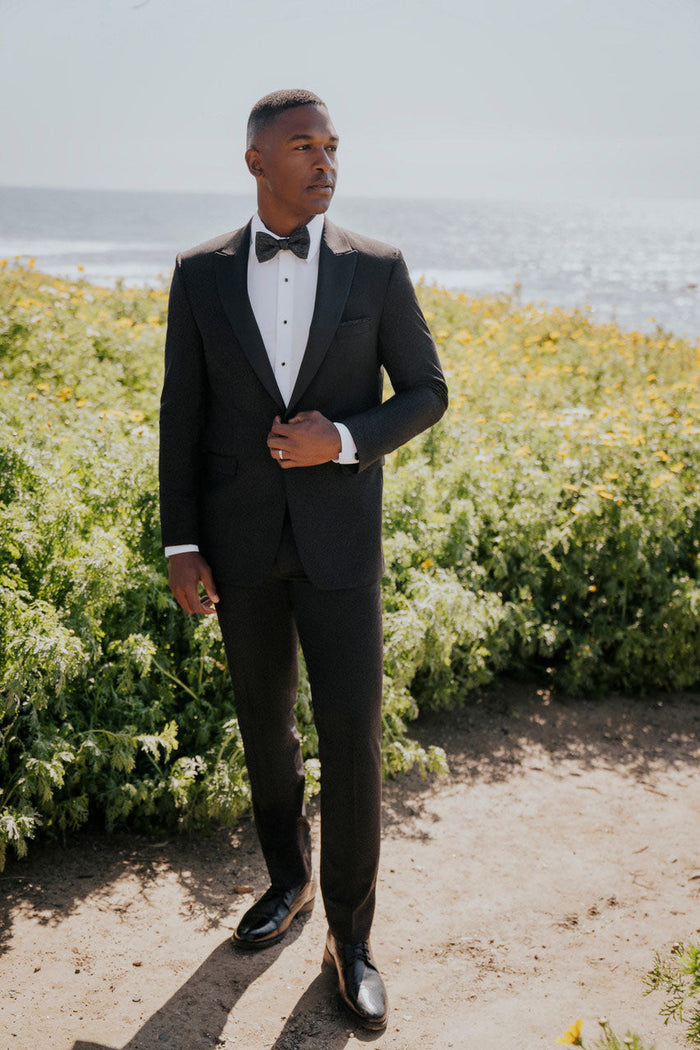 Verona Onyx Black Velvet Dinner Jacket (Separates) by Allure Men