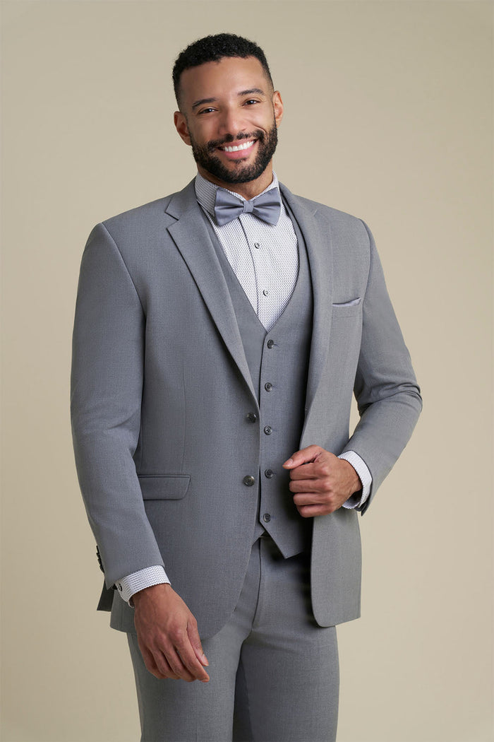 Savoy Medium Grey Suit Jacket (Separates) by Allure Men