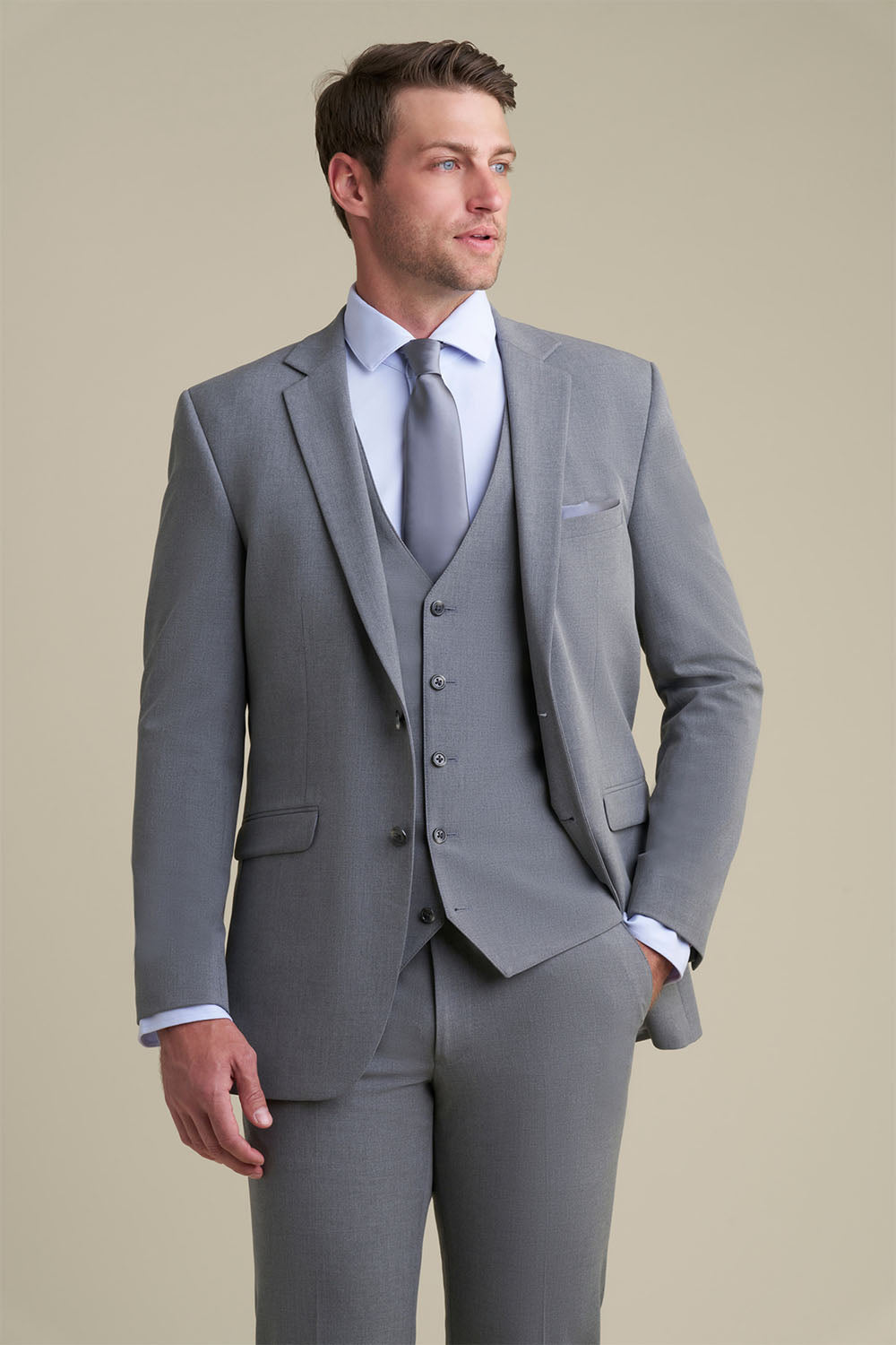Savoy Medium Grey Suit Jacket (Separates) by Allure Men