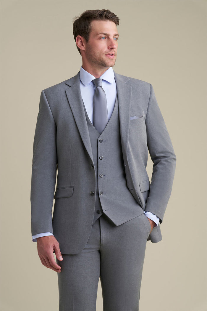 Savoy Medium Grey Suit Jacket (Separates) by Allure Men