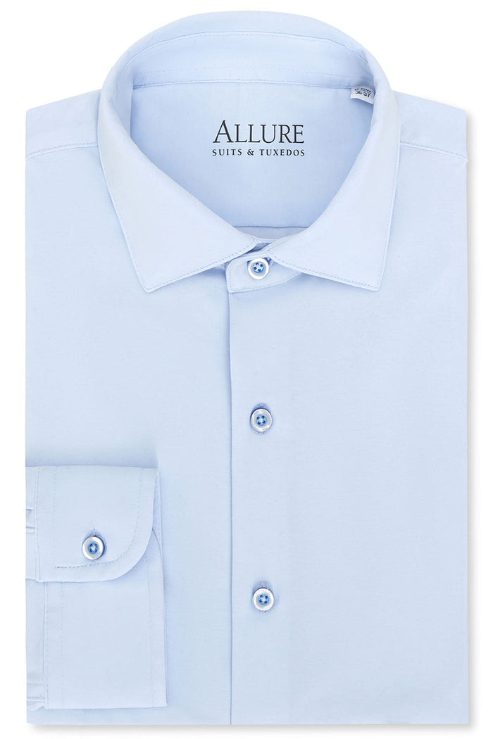 Astoria Sky Blue Laydown Formal Shirt by Allure Men