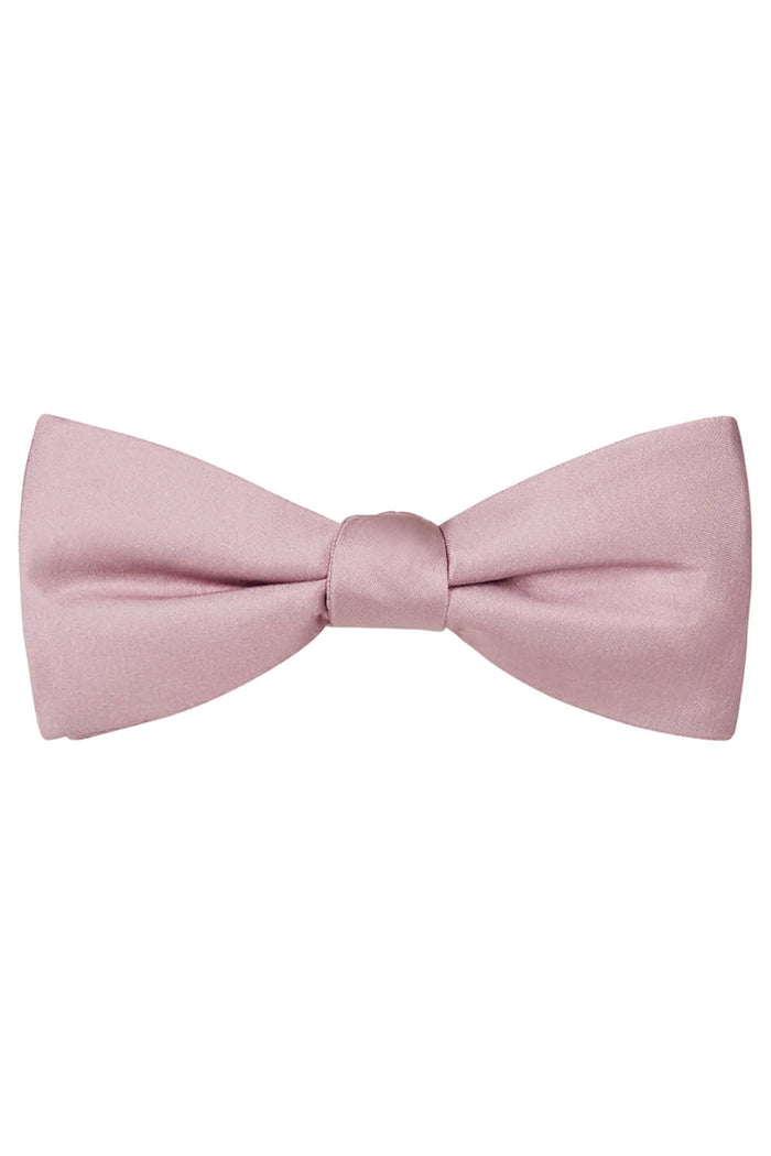 Blush Solid Satin Silk Bow Tie by Allure Men