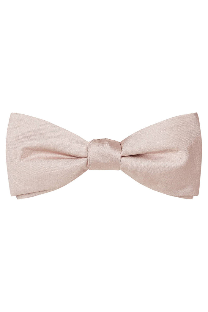 Champagne Solid Satin Silk Bow Tie Allure Men