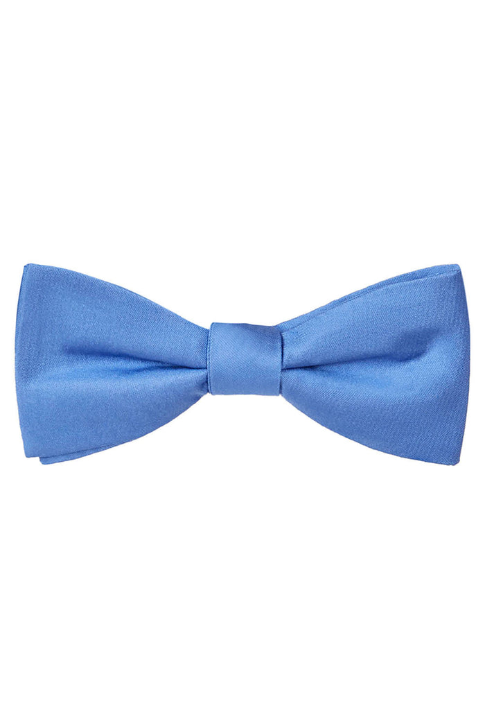 Cornflower Solid Satin Silk Bow Tie Allure Men