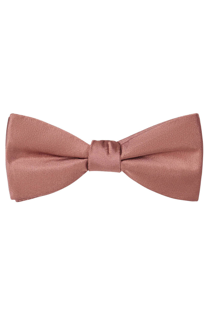 Desert Rose Solid Satin Silk Bow Tie Allure Men