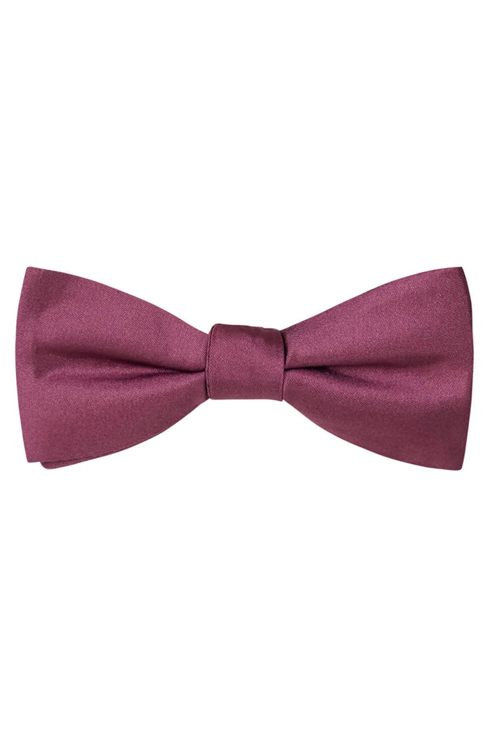 Dusty Plum Solid Satin Silk Bow Tie by Allure Men