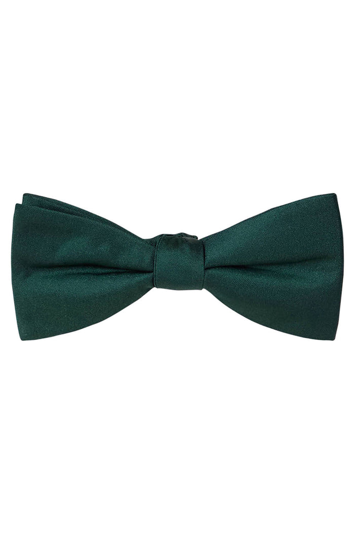 Emerald Solid Satin Silk Bow Tie Allure Men