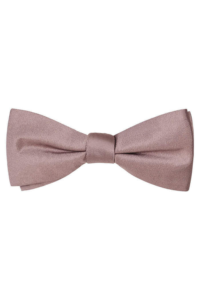 Latte Solid Satin Silk Bow Tie Allure Men