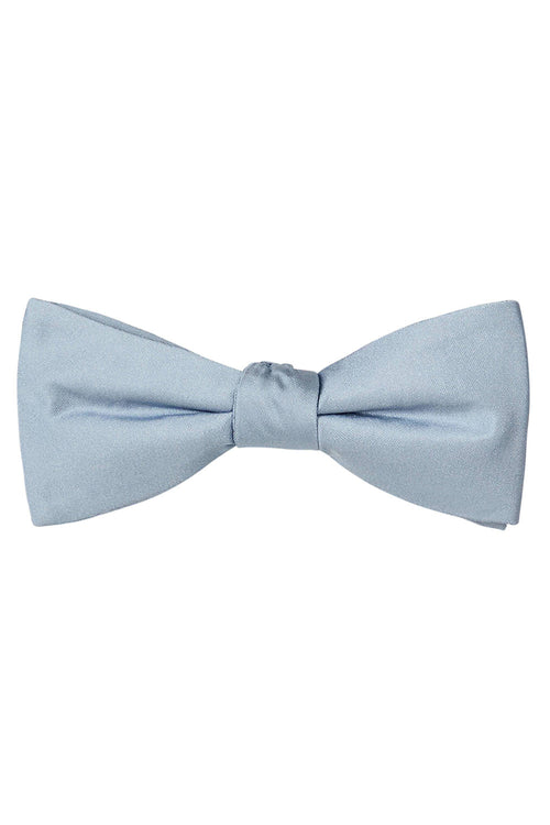 Light Blue Solid Satin Silk Bow Tie Allure Men