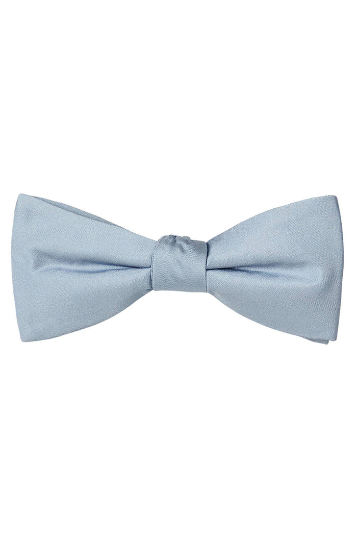 Light Blue Solid Satin Silk Bow Tie Allure Men