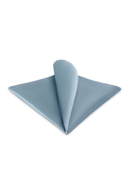 Light Blue Solid Satin Silk Pocket Square by Allure Men