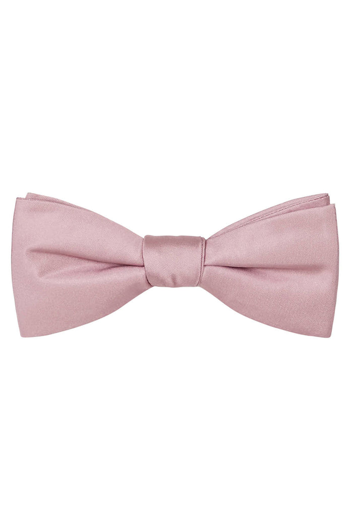 Light Pink Solid Satin Silk Bow Tie Allure Men
