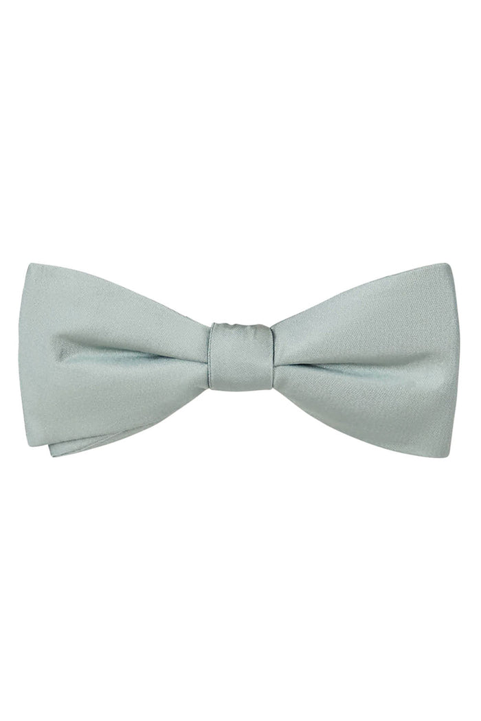 Mint Solid Satin Silk Bow Tie Allure Men