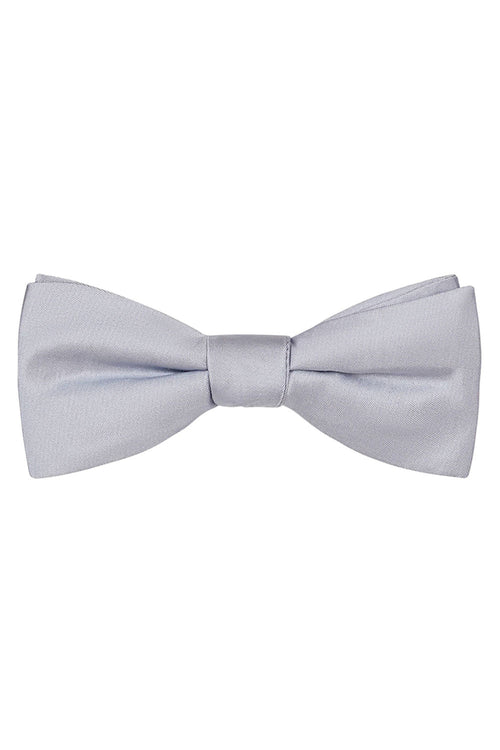 Platinum Solid Satin Silk Bow Tie Allure Men