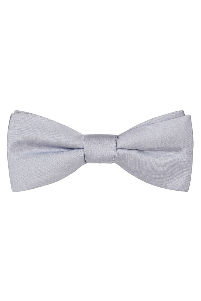 Platinum Solid Satin Silk Bow Tie Allure Men