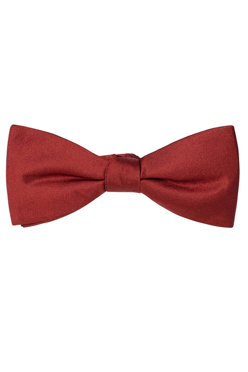 Rust Solid Satin Silk Bow Tie by Allure Men