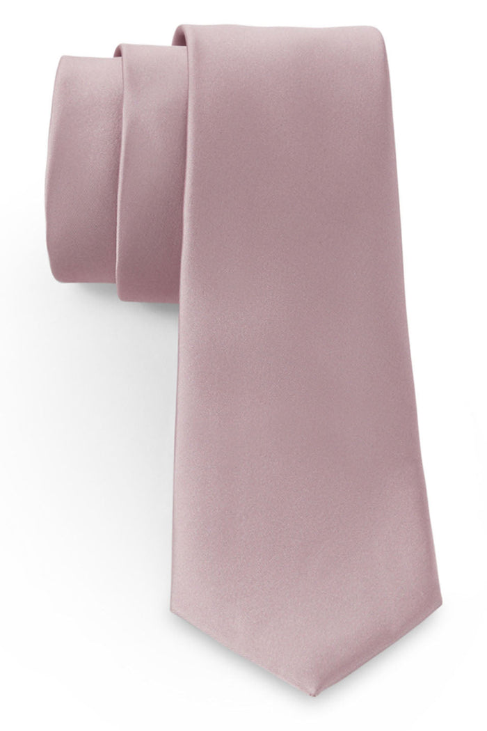 Blush Solid Satin Silk Necktie Allure Men
