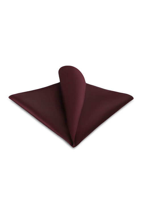 Burgundy Solid Satin Silk Pocket Square Allure Men