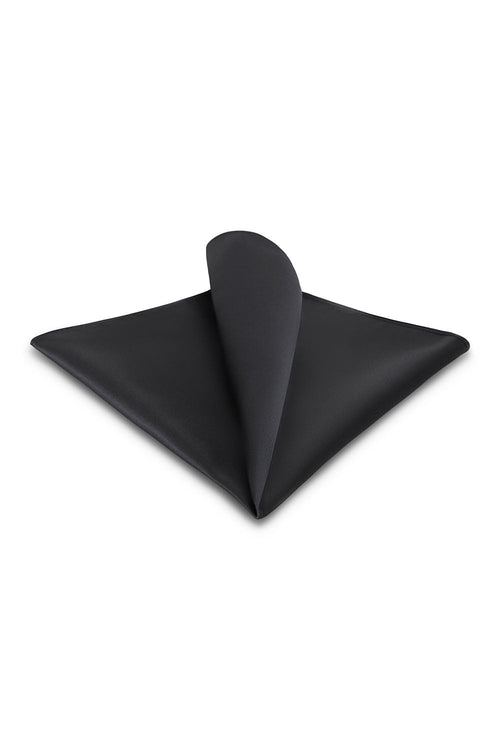Charcoal Solid Satin Silk Pocket Square Allure Men