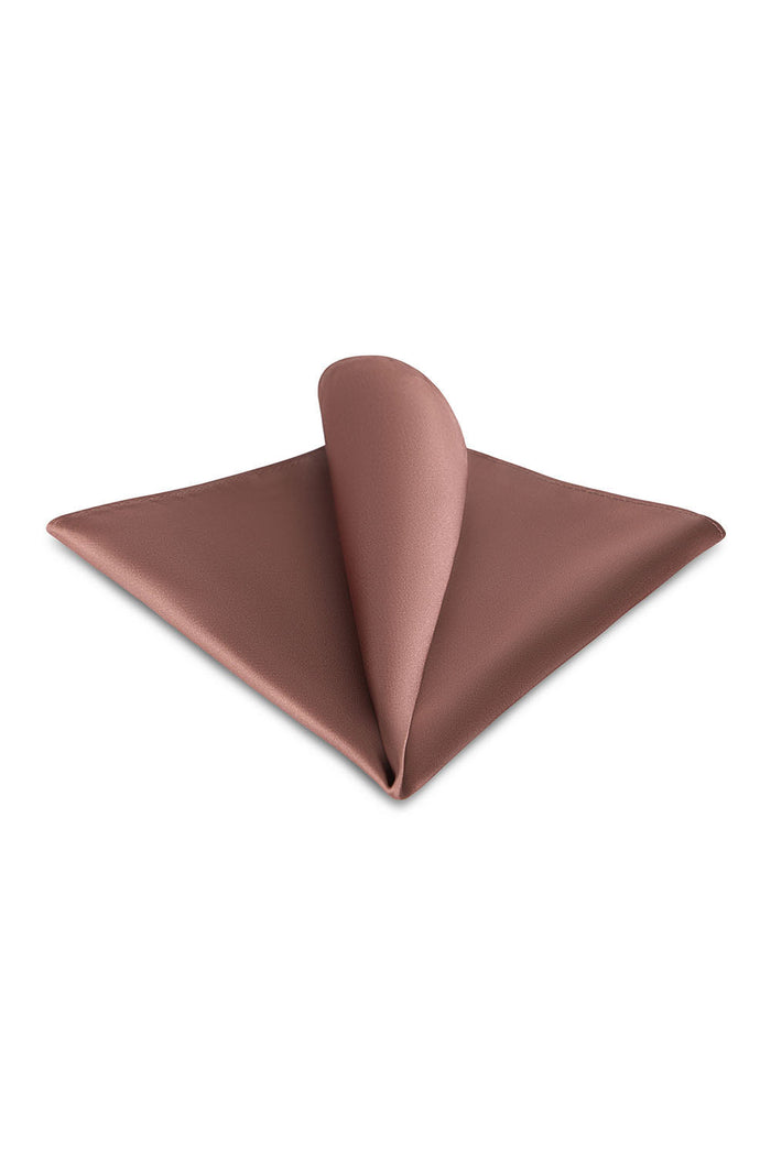 Desert Rose Solid Satin Silk Pocket Square - Allure Men