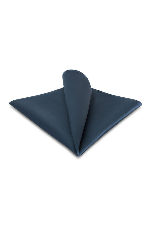 Dusty Blue Solid Satin Silk Pocket Square Allure Men