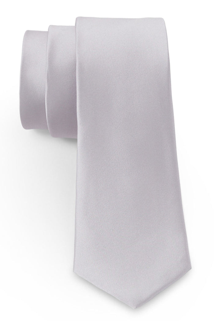 Dusty Lavender Solid Satin Silk Necktie by Allure Men