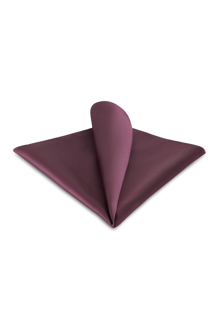 Dusty Plum Solid Satin Silk Pocket Square Allure Men