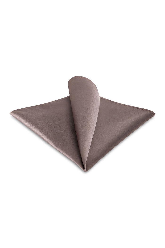 Latte Solid Satin Silk Pocket Square Allure Men