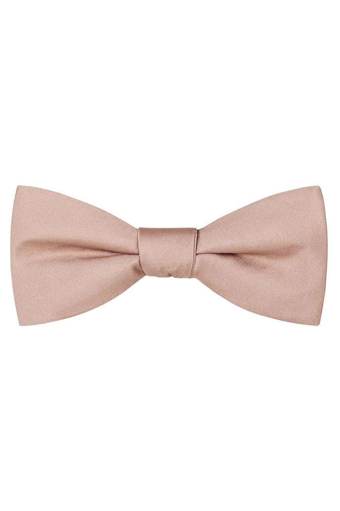 Tan Solid Satin Silk Bow Tie by Allure Men
