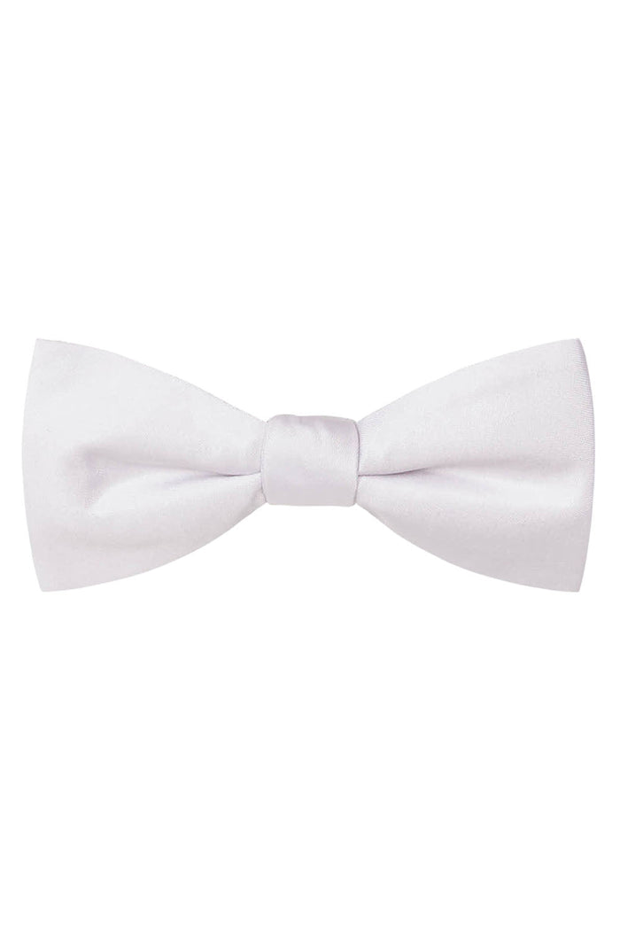 White Solid Satin Silk Bow Tie Allure Men