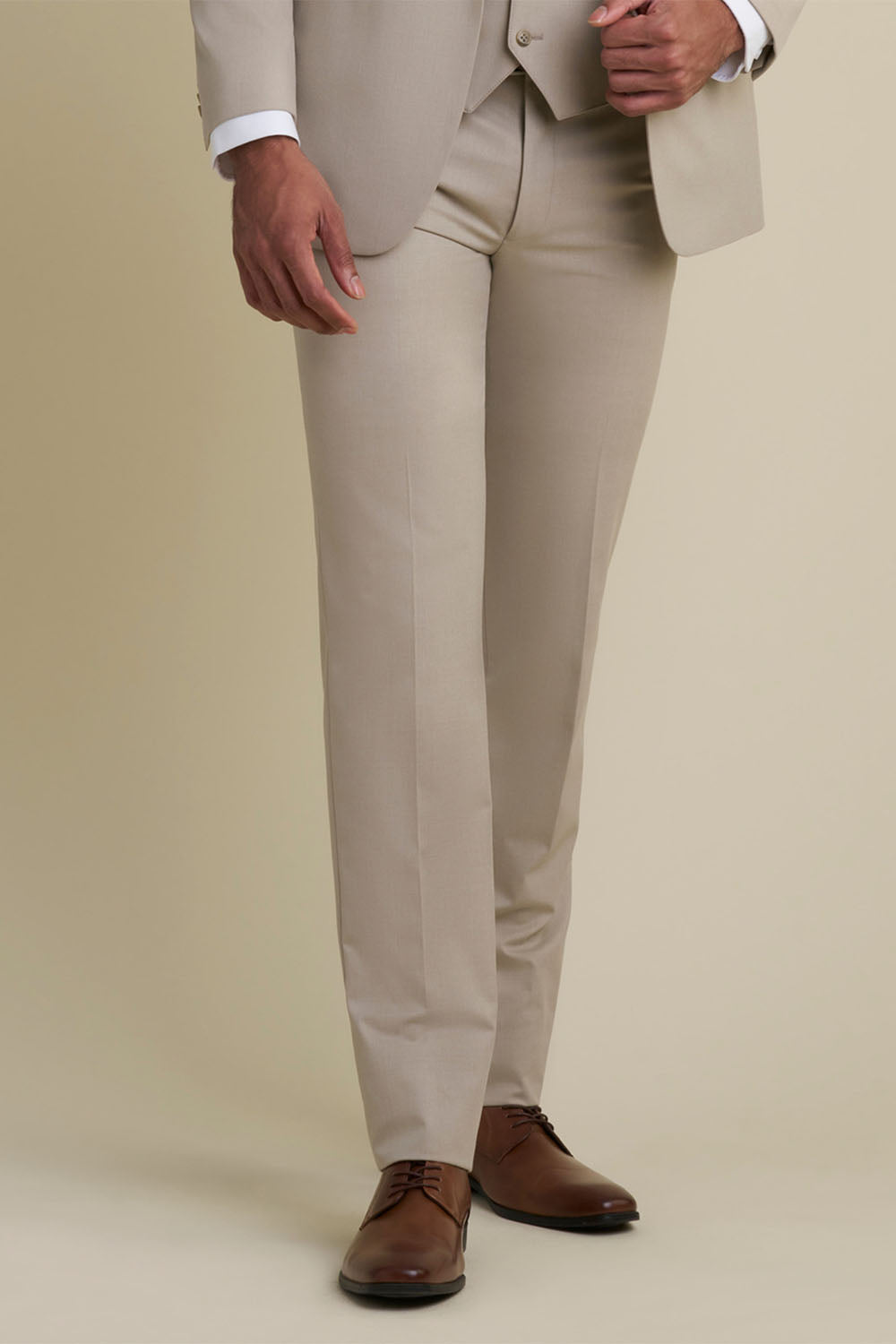 Mayfair Tan Luxury Stretch Blend Suit Pants by Allure Men