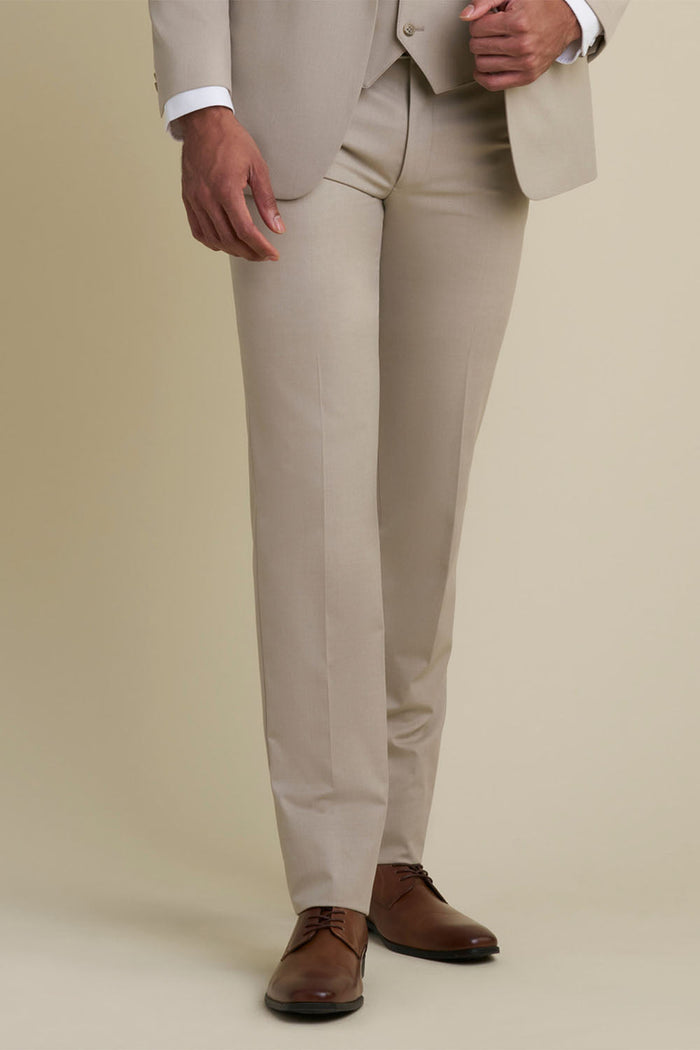 Mayfair Tan Luxury Stretch Blend Suit Pants by Allure Men