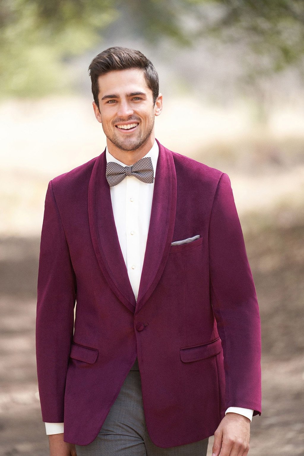Venice Cranberry Velvet Dinner Jacket (Separates) by Allure Men