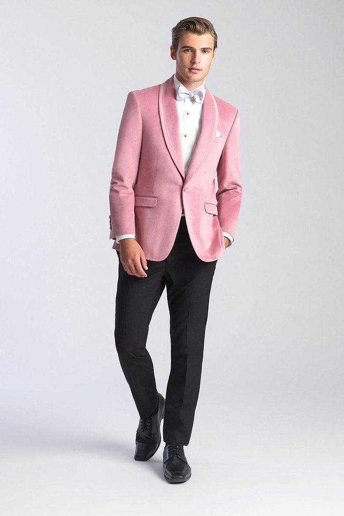 "Venice" Dusty Rose Velvet Dinner Jacket (Separates) Pink Prom Tuxedo