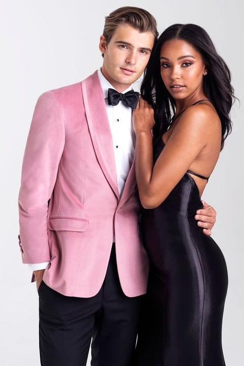 Venice Dusty Rose Velvet Dinner Jacket (Separates) by Allure Men