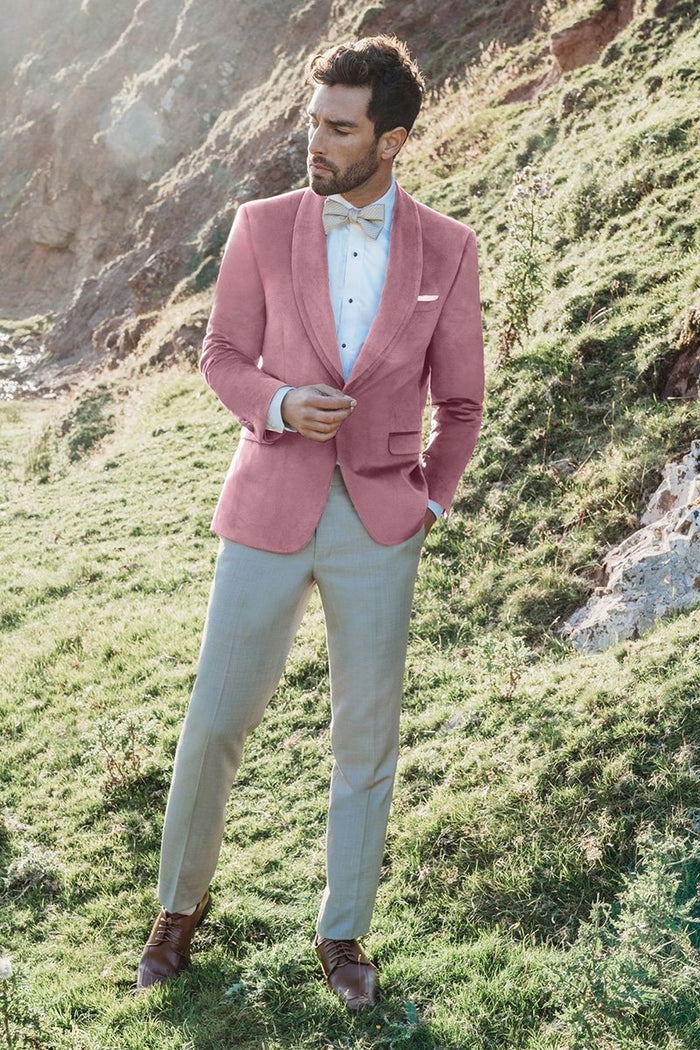 Venice Dusty Rose Velvet Dinner Jacket (Separates) by Allure Men