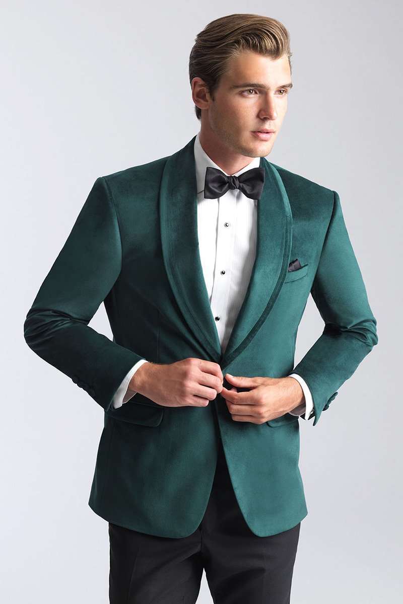 Venice Emerald Green Velvet Dinner Jacket (Separates) by Allure Men