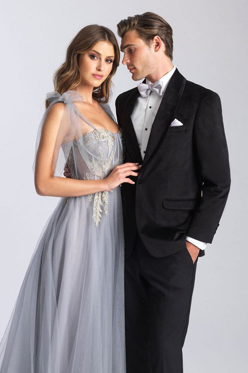 Venice Onyx Black Velvet Dinner Jacket (Separates) by Allure Men