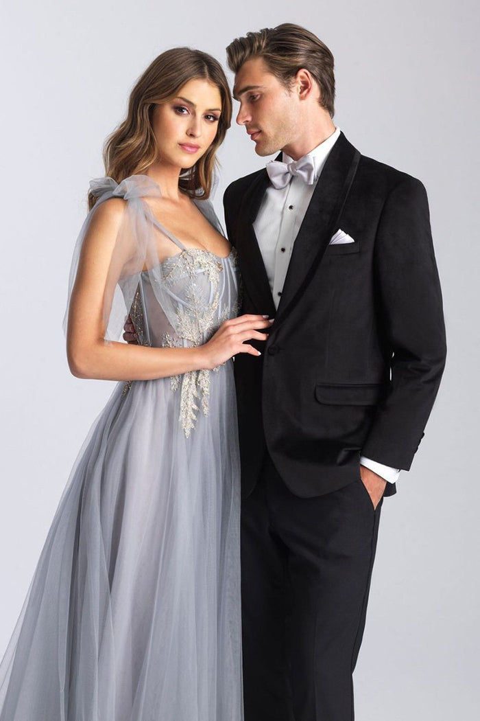 Venice Onyx Black Velvet Dinner Jacket (Separates) by Allure Men