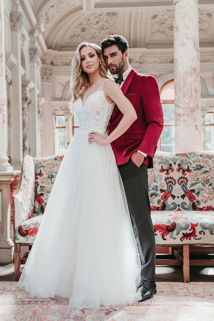 Venice Ruby Red Velvet Dinner Jacket (Separates) by Allure Men
