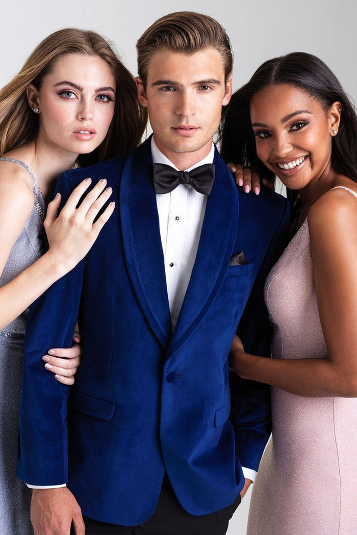 Venice Sapphire Blue Velvet Dinner Jacket (Separates) by Allure Men
