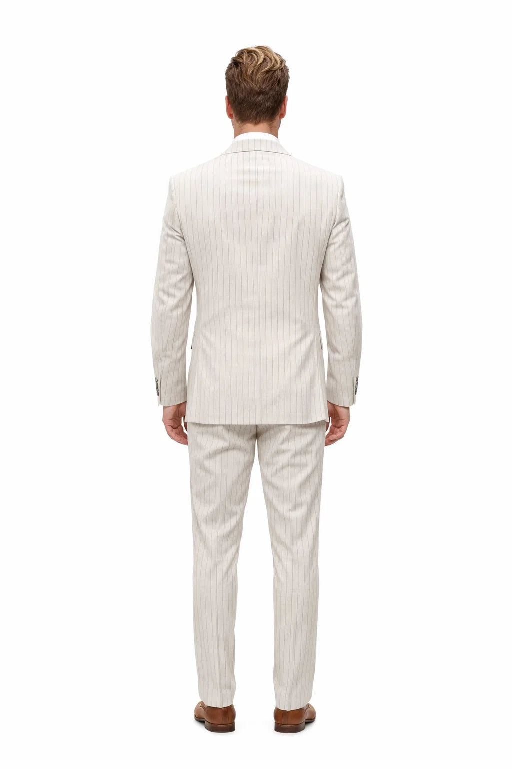 Statement Men’s 2-Piece 100% Wool Double Breasted Pinstripe Suit