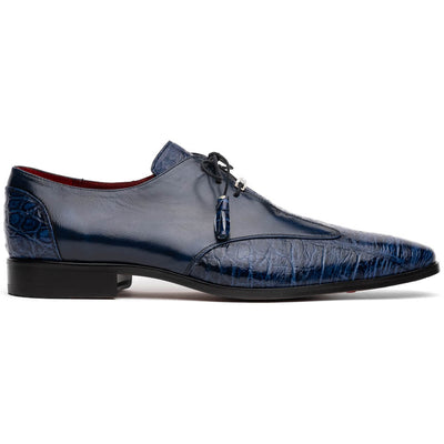 Marco_Di_Milano Anzio: Blue Jeans Leather Dress Shoe