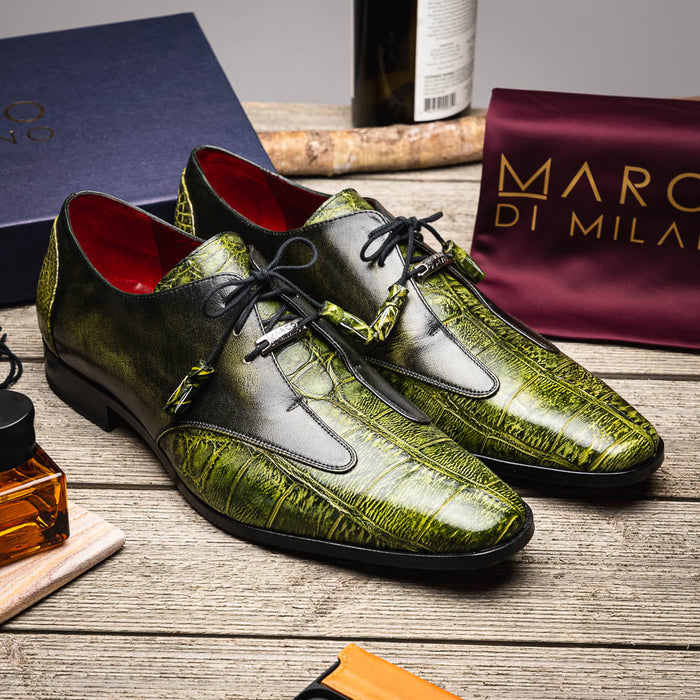 Marco Di Milano Anzio: Rustic Green Leather Loafers