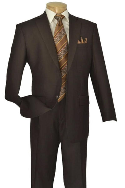 Apollo King Men's Modern Fit Brown Wool-Feel Suit - Elegant Mensattire