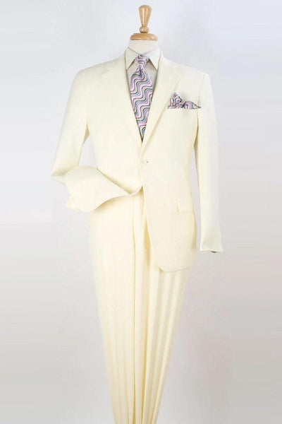"Apollo King Men's Modern Fit Ivory Poplin Suit" - Elegant Mensattire